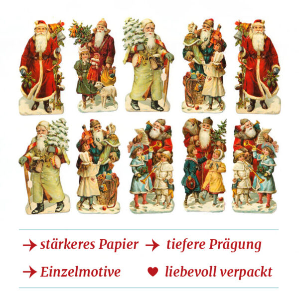 Dresdner Pappen Glanzbilder Nikolaus viktorianische Kinder geprägt